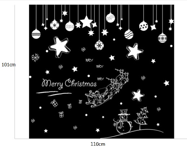 Merry Christmas & sao 5 cánh (nền trắng đục)